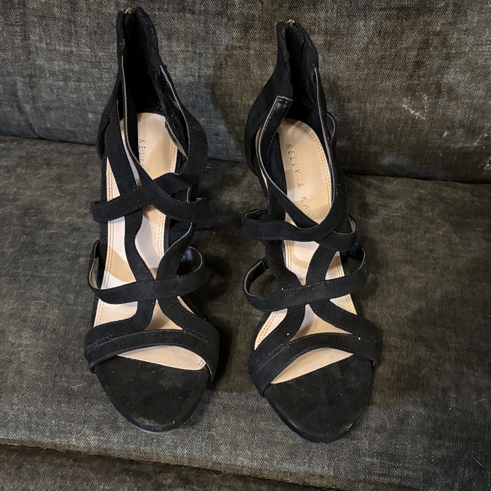 Kelly & Katie Black Strappy Heels